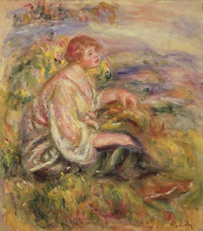Woman on a Hillside by Pierre Auguste Renoir